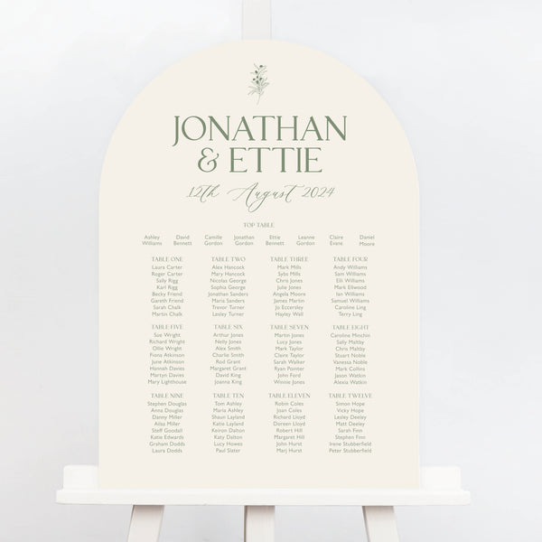 Ettie Arch Wedding Table Plan