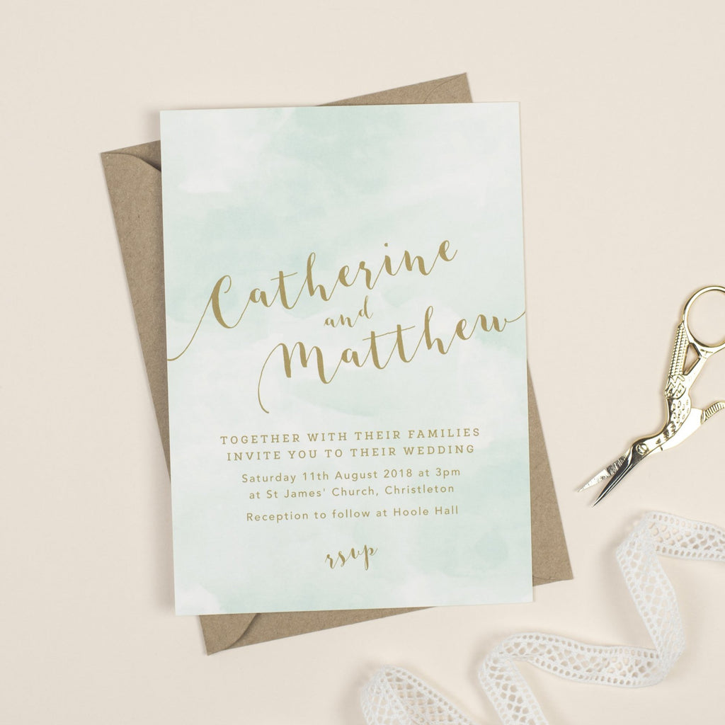 Mint Romance Wedding Invitation - Project Pretty