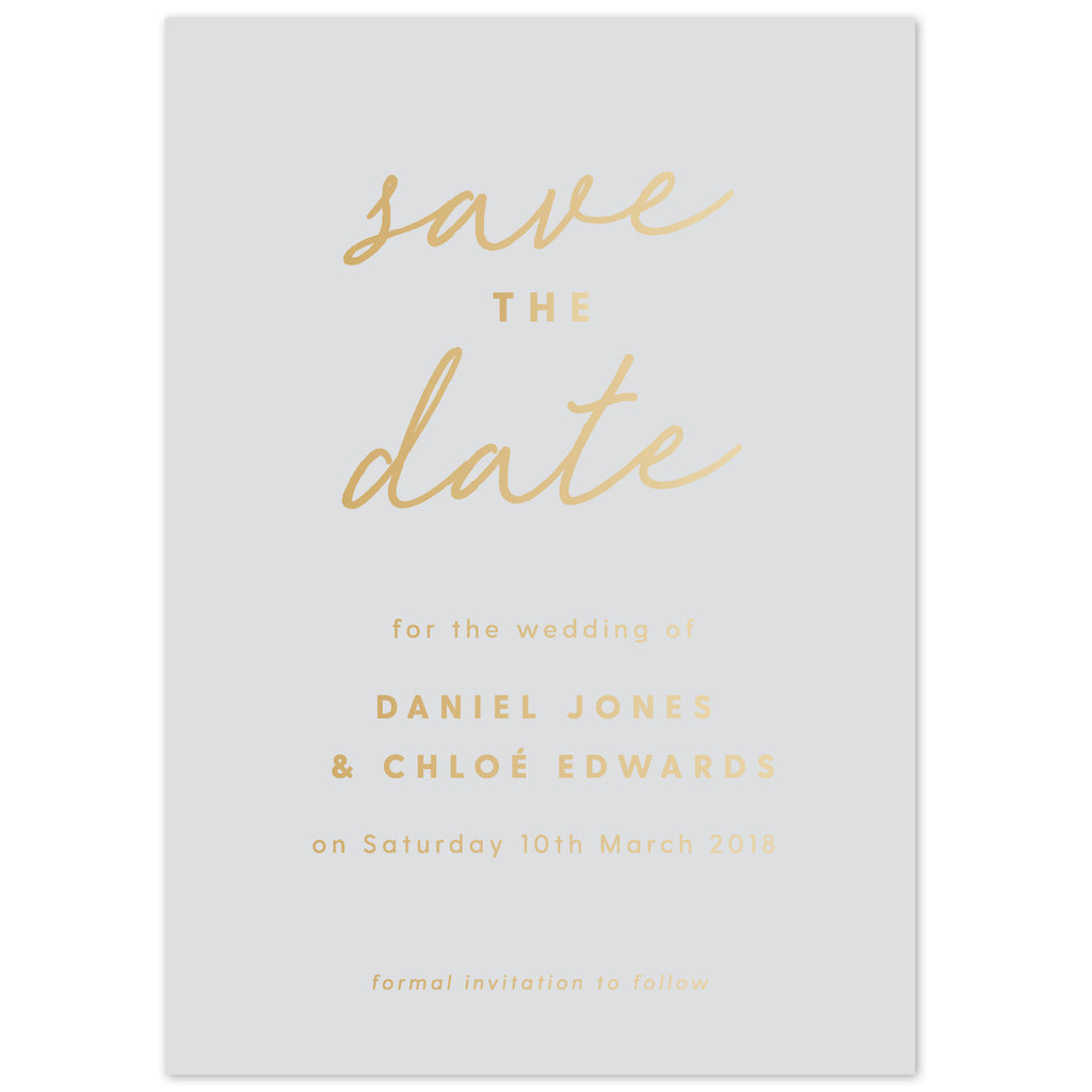 Rachel foil save the date card - Project Pretty