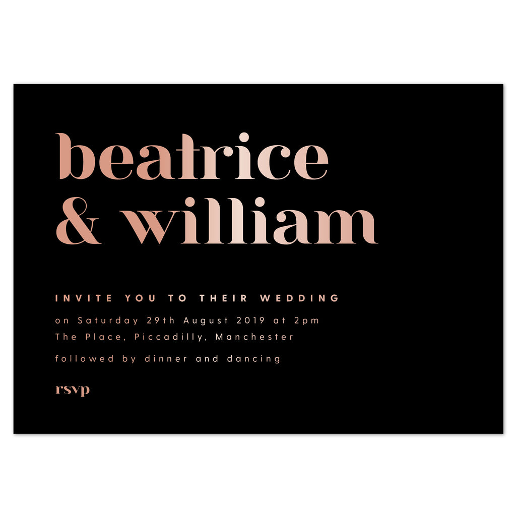Foil printed Billie Wedding Invitations - Project Pretty