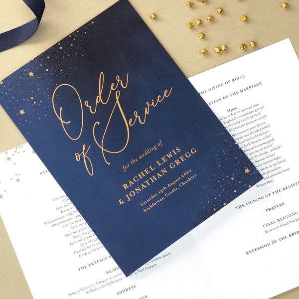 Celeste Order of Service booklets