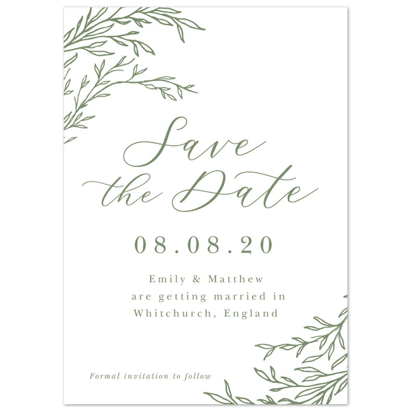 Florence Delicate Foliage save the date cards - Project Pretty