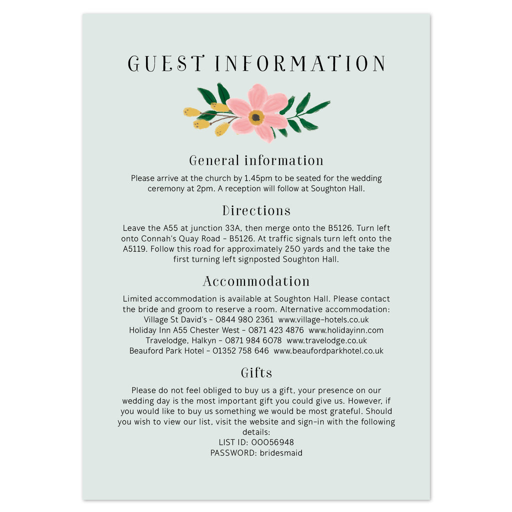 Jessica information card - Project Pretty