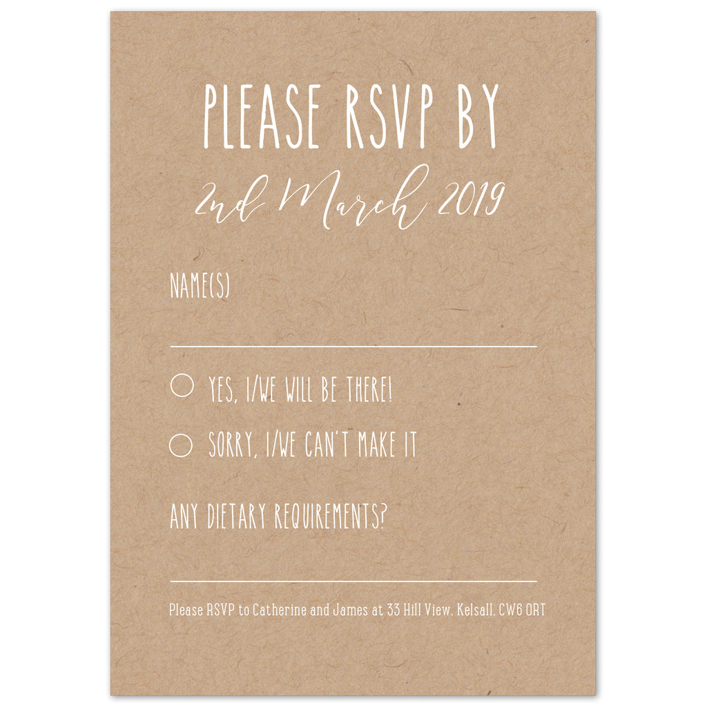 Laurel Kraft RSVP card - Project Pretty