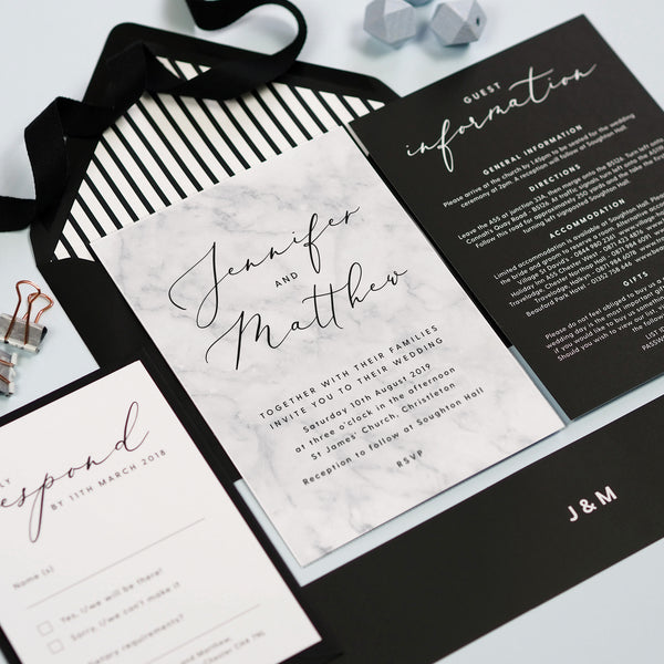 Monochrome Marble information card - Project Pretty