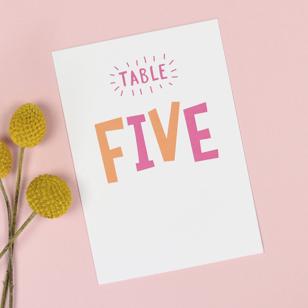 Charlie Table numbers - Project Pretty