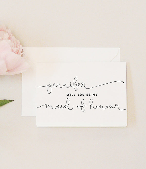 Kate Personalised 'Will You Be My Maid of Honour?' Card - Project Pretty