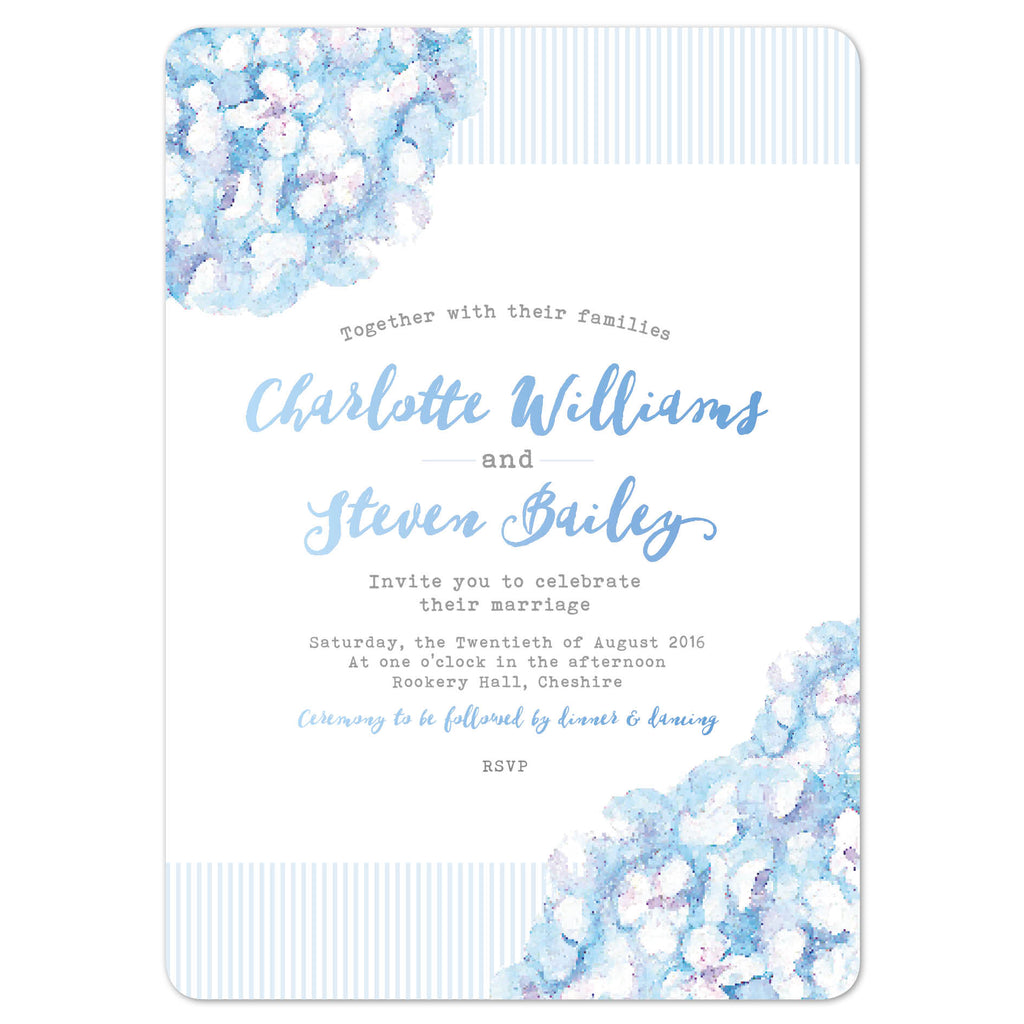 Hydrangea Blue Wedding Invitation - Project Pretty