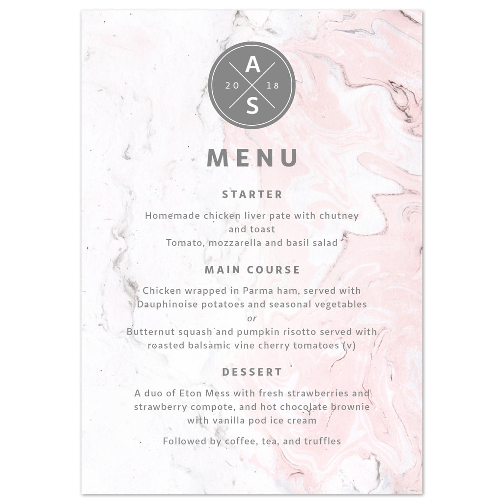 Marble Menu Cards - Project Pretty