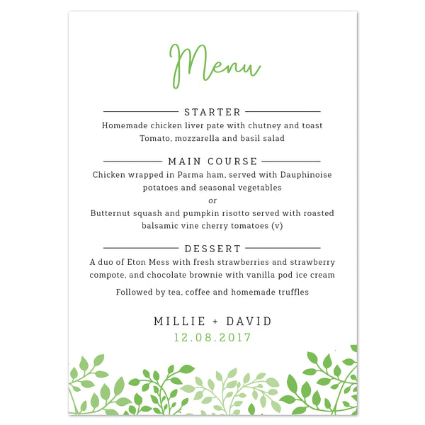 Alice Menu Cards - Project Pretty