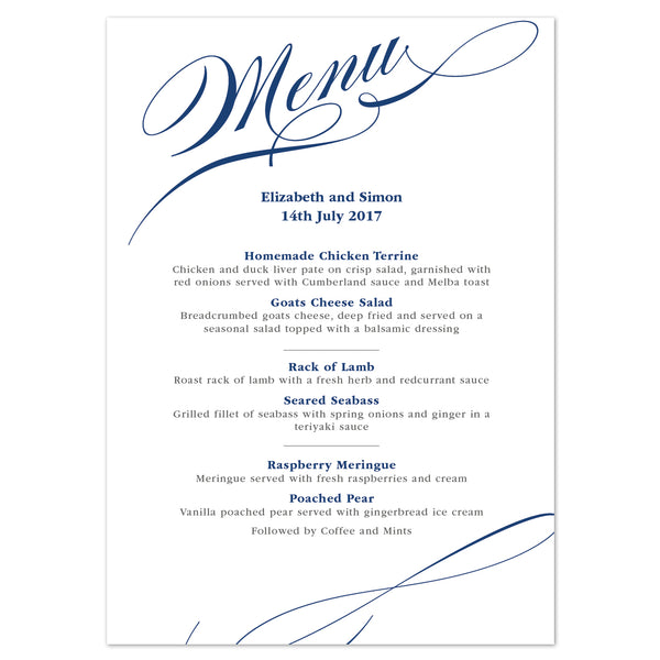 Victoria Menu Cards - Project Pretty