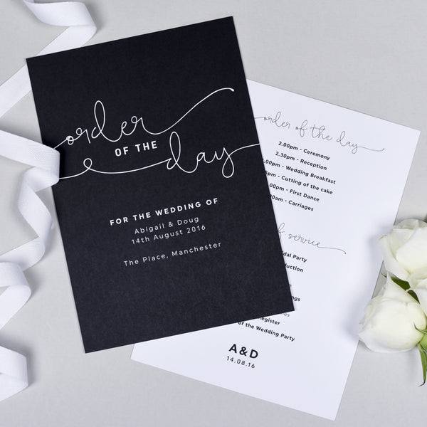 Kate Wedding Order Of The Day Program Cards - Project Pretty